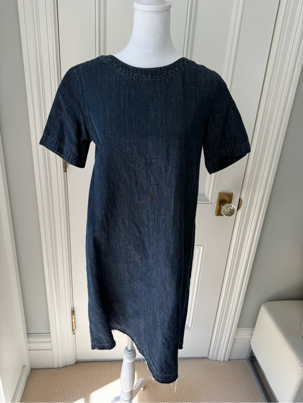 GAP Dark Blue Denim Short Sleeve Shift Dress